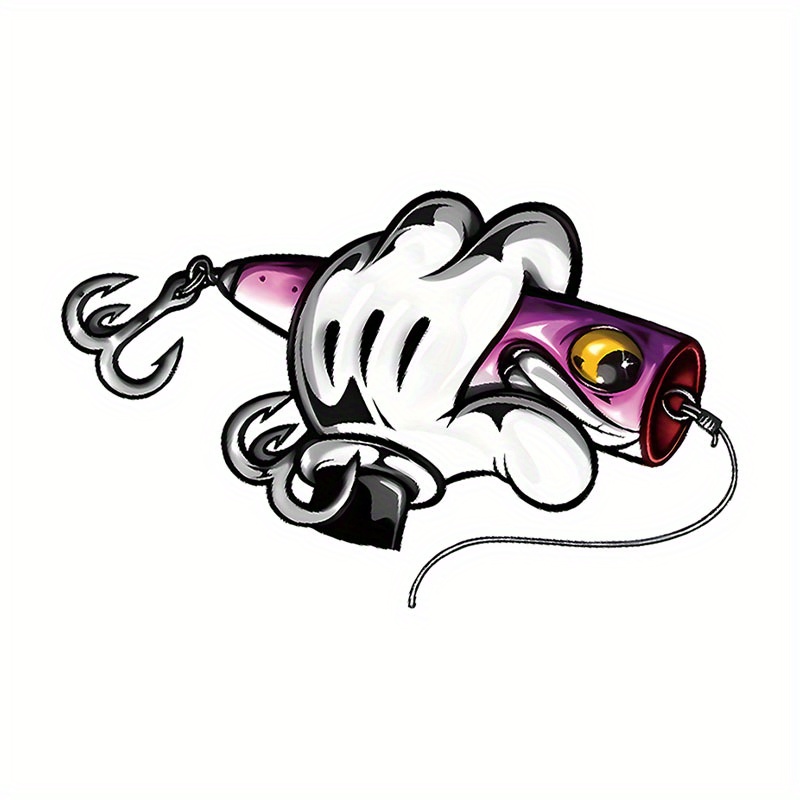 Fishing Lure Box - สติ๊กเกอร์ตกปลา PVC กันน้ำ 1 ชิ้น, ลายการ์ตูนปลา,