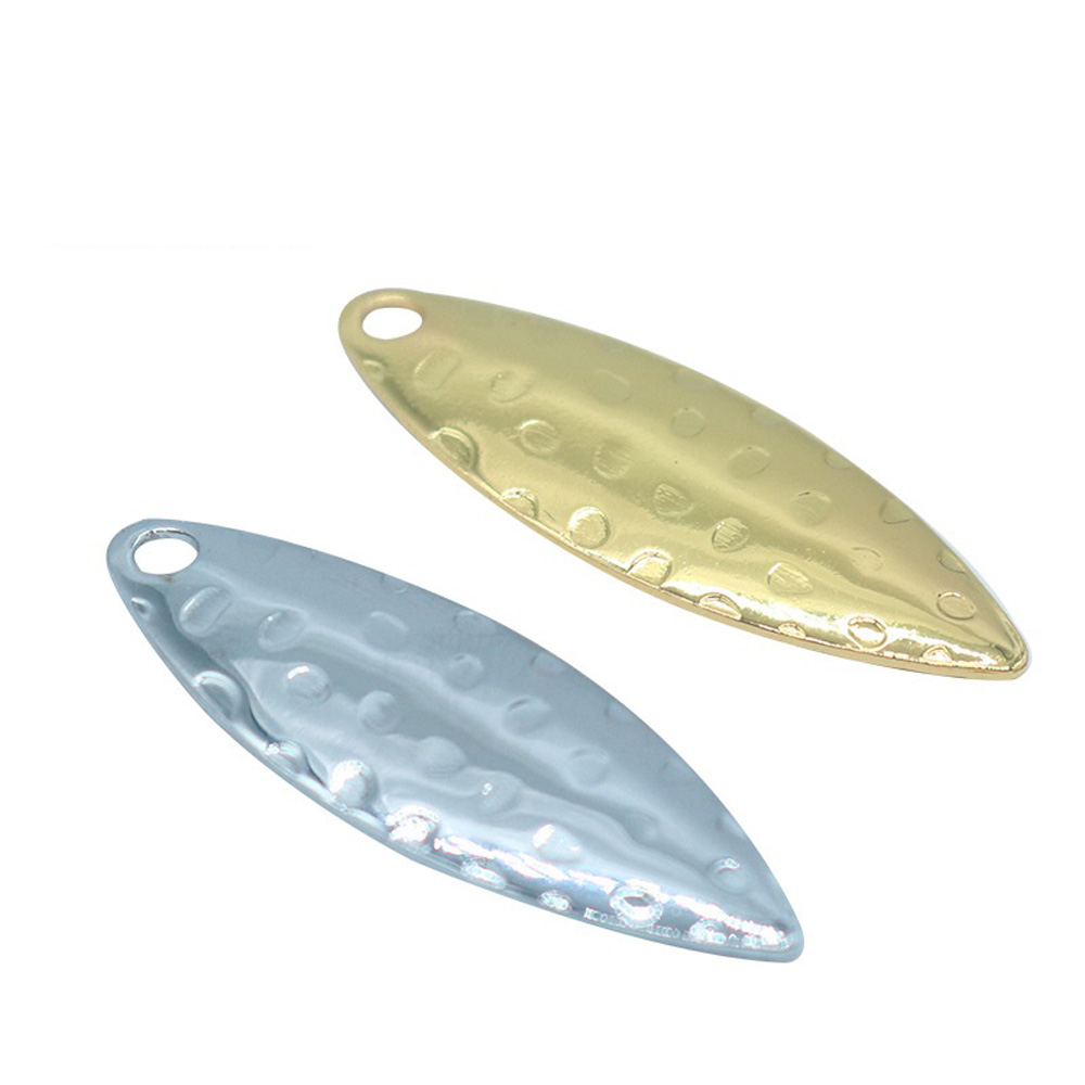 Fishing Lure Spinner - 10 ชิ้น/ล็อต ใบไม้ปีกนกประดับเลื่อมสำหรับงาน DIY ชิ้นส่วนสร้างเสียง สีเงิน