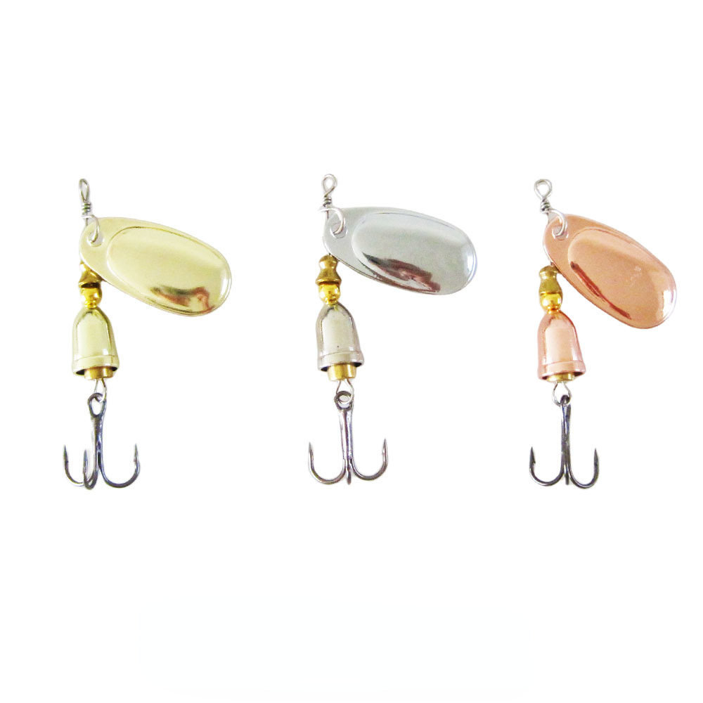 Fishing Lure Crankbait - เหยื่อตกปลาโลหะทองเหลืองแบบแข็งเหยื่อปลอมใบมีดทองแดงหมุนได้เหยื่อตกปลาน้ำจืดปลาเทราท์