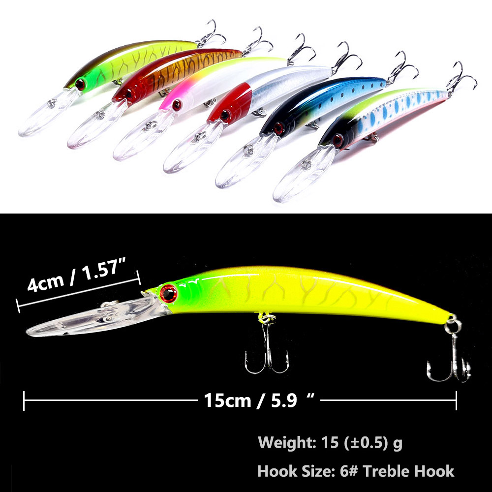 1PCS 15cm 15g ดําน้ําลึก Jerkb - Fishing Lure Crankbait บทวิจารณ์และราคา