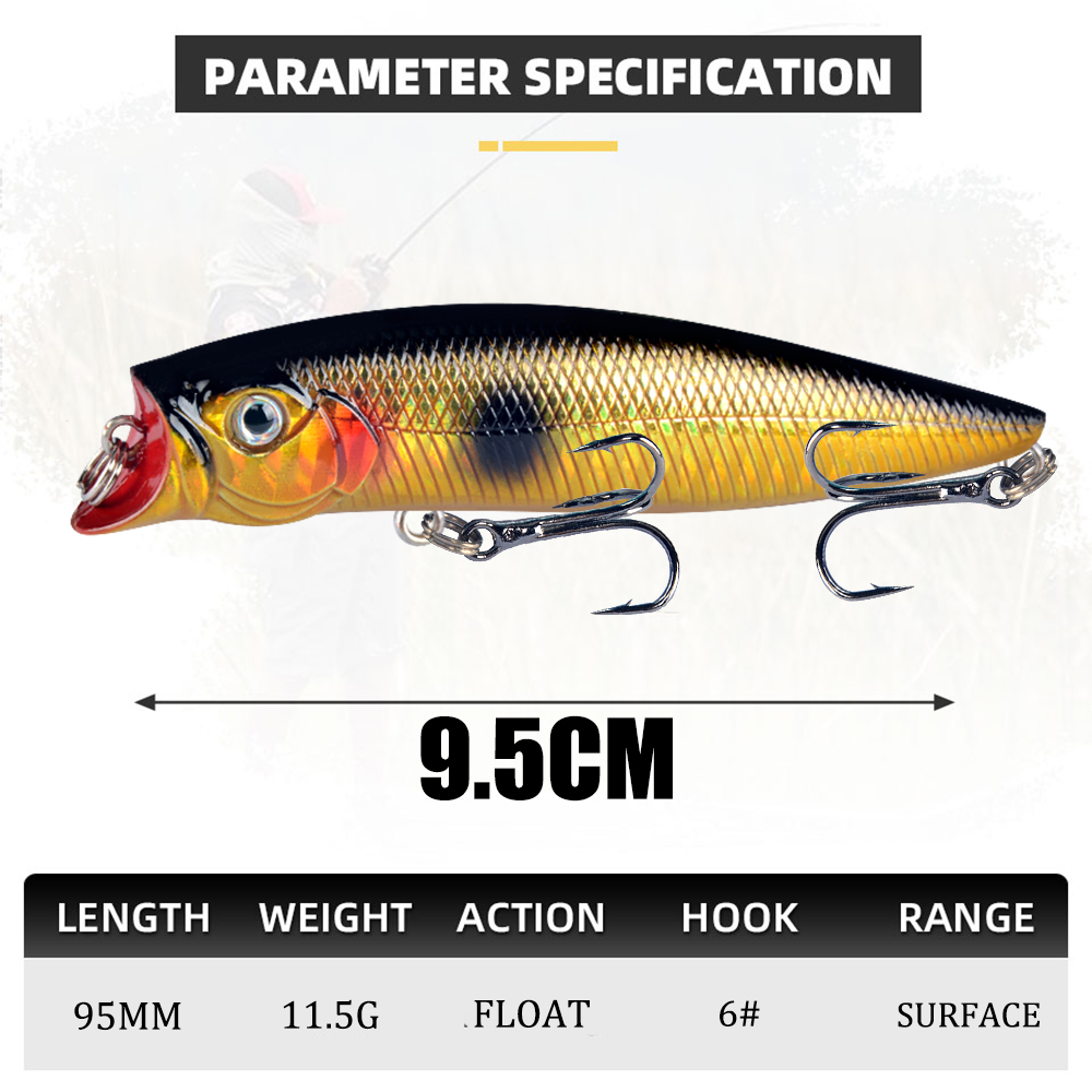 1pcs เหยื่อตกปลาคุณภาพสูง 9.2  - Fishing Lure Popper บทวิจารณ์และราคา