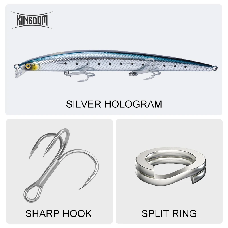 เหยื่อตกปลา Kingdom Long Casti - Fishing Lure Jerkbait บทวิจารณ์และราคา