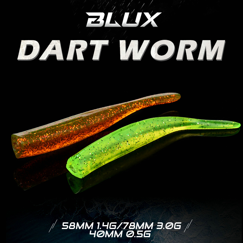 BLUX ใหม่ Dart Worm เหยื่ออ่อน - Fishing Lure Soft Plastic บทวิจารณ์และราคา