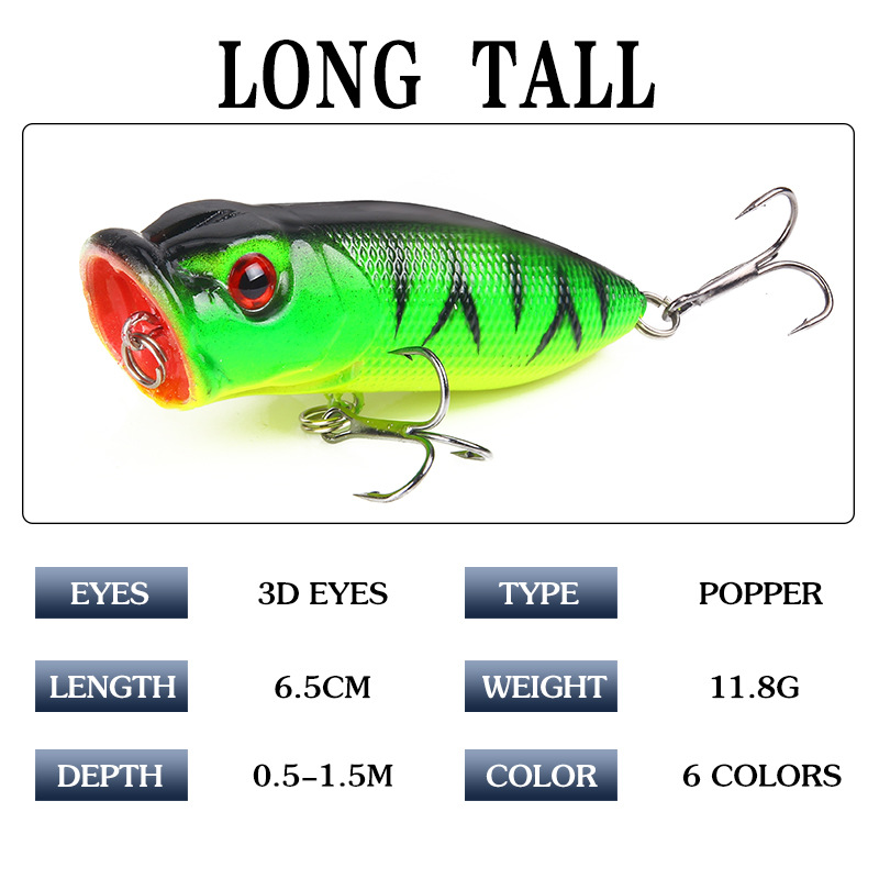 เหยื่อปลอมแบบลอยน้ำ 6.5 ซม./10 - Fishing Lure Popper บทวิจารณ์และราคา